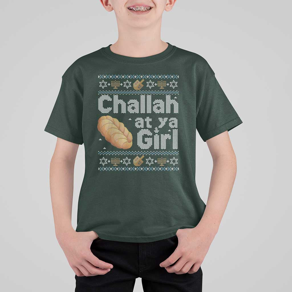 Funny Hanukkah T Shirt For Kid Challah At Ya Girl Jewish Holiday - Wonder Print Shop