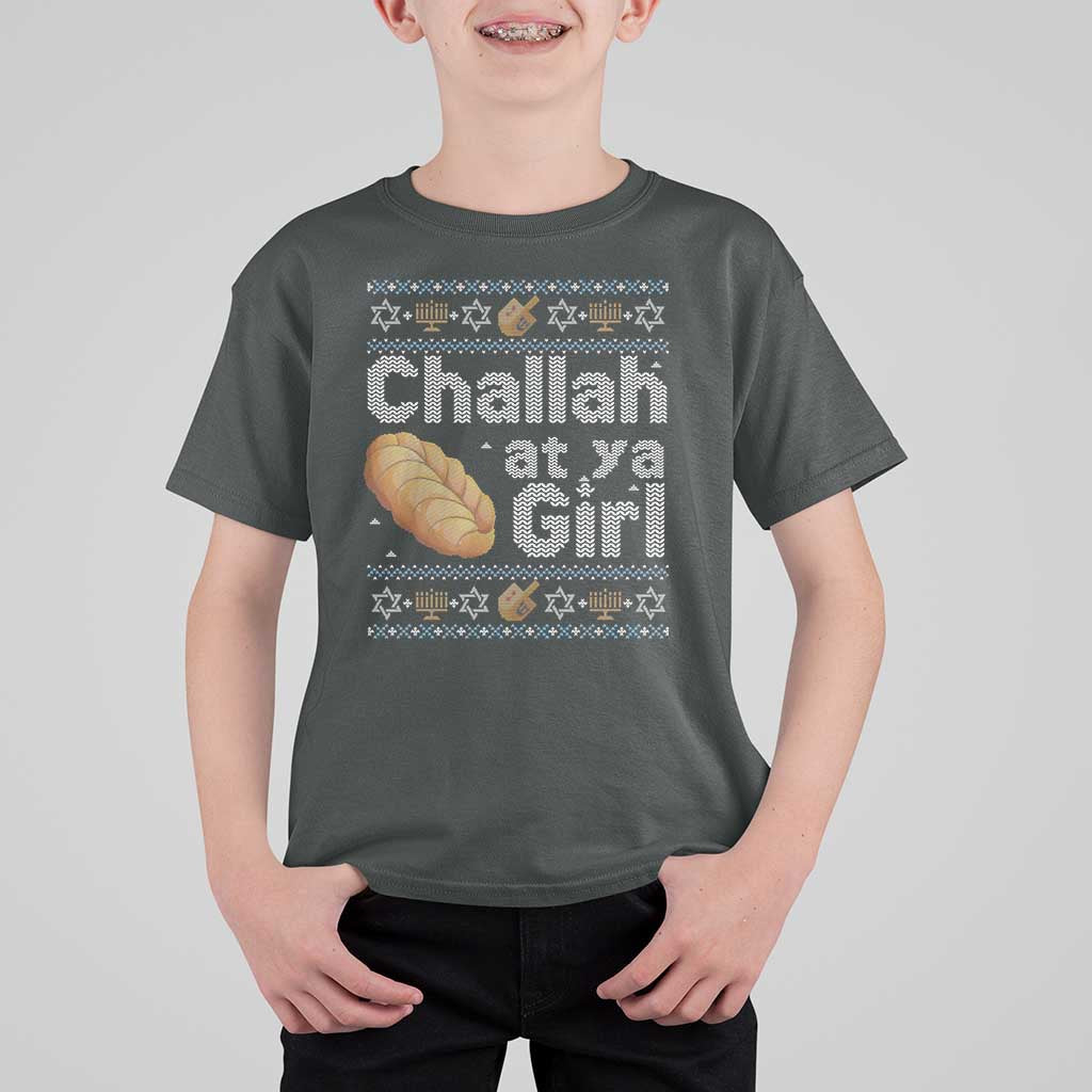 Funny Hanukkah T Shirt For Kid Challah At Ya Girl Jewish Holiday - Wonder Print Shop