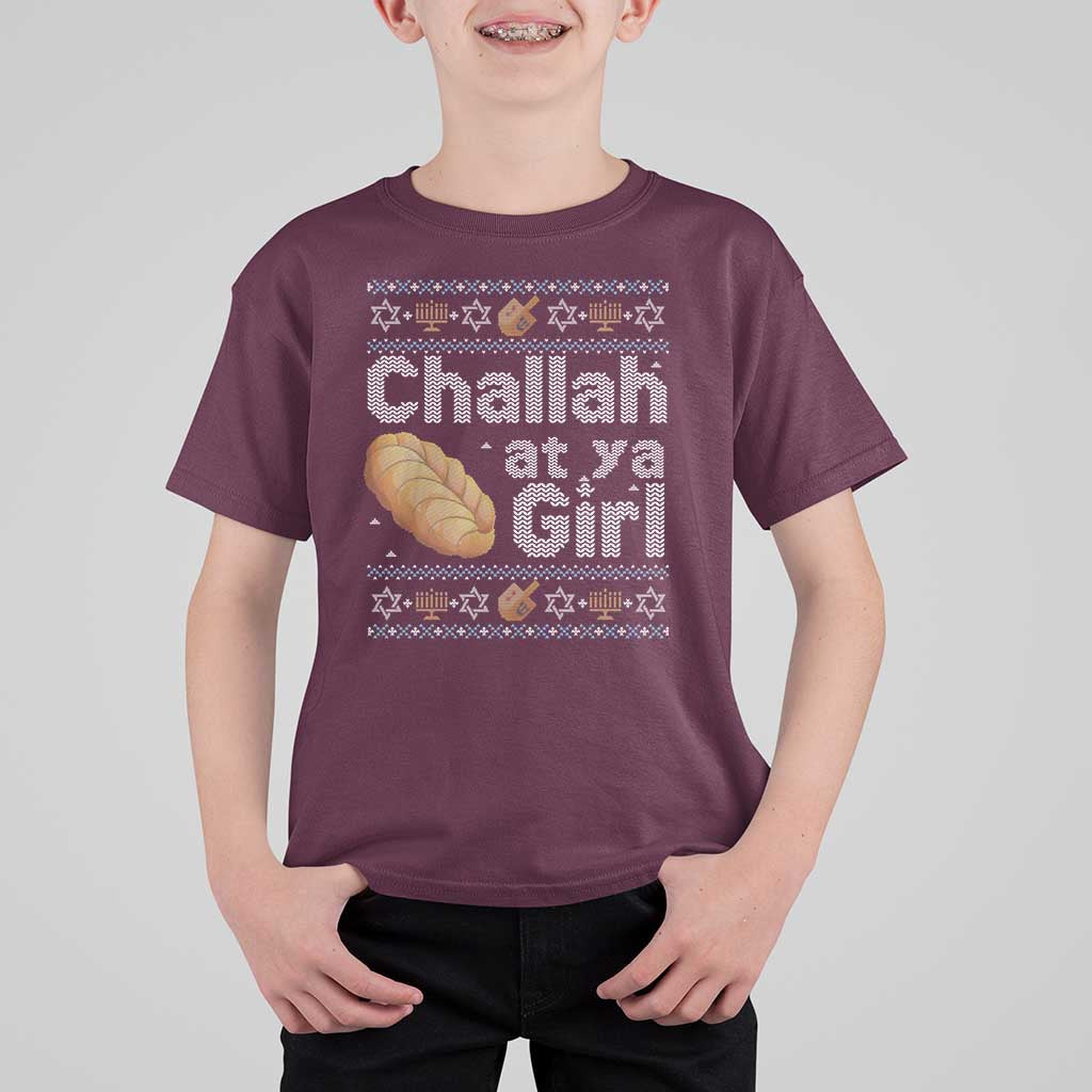 Funny Hanukkah T Shirt For Kid Challah At Ya Girl Jewish Holiday - Wonder Print Shop