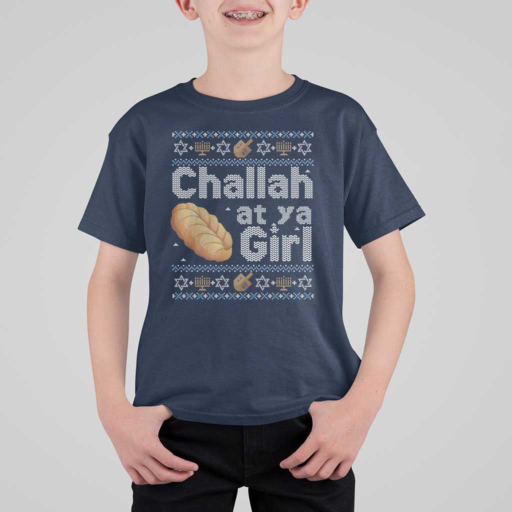 Funny Hanukkah T Shirt For Kid Challah At Ya Girl Jewish Holiday - Wonder Print Shop