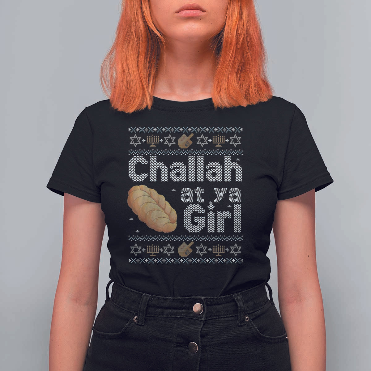 Funny Hanukkah T Shirt For Women Challah At Ya Girl Jewish Holiday - Wonder Print Shop