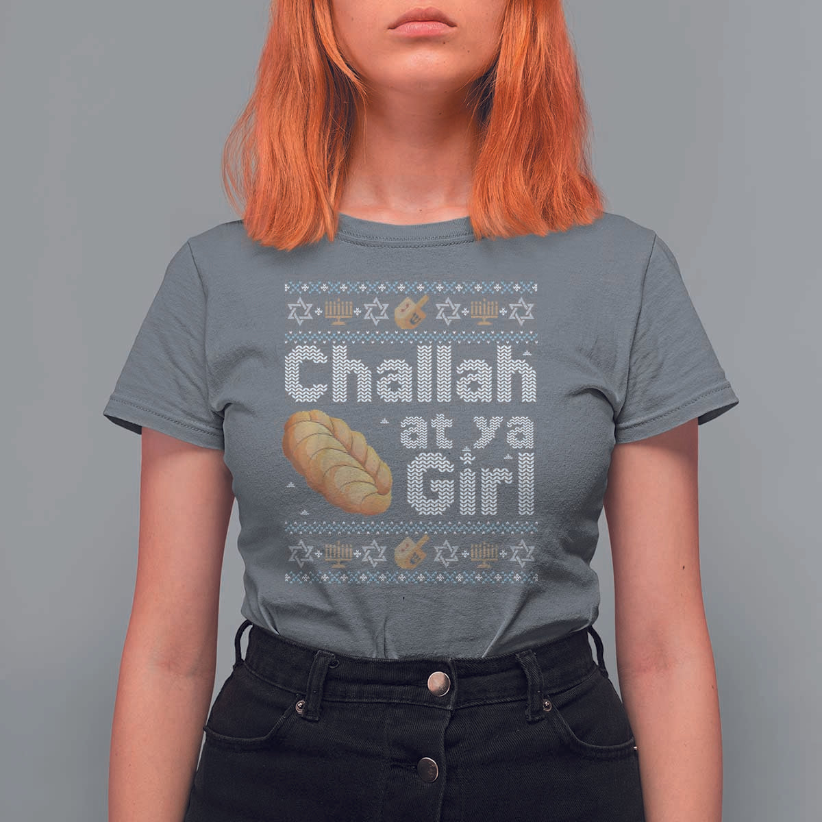 Funny Hanukkah T Shirt For Women Challah At Ya Girl Jewish Holiday - Wonder Print Shop