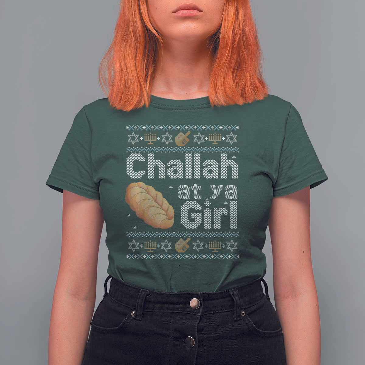 Funny Hanukkah T Shirt For Women Challah At Ya Girl Jewish Holiday - Wonder Print Shop