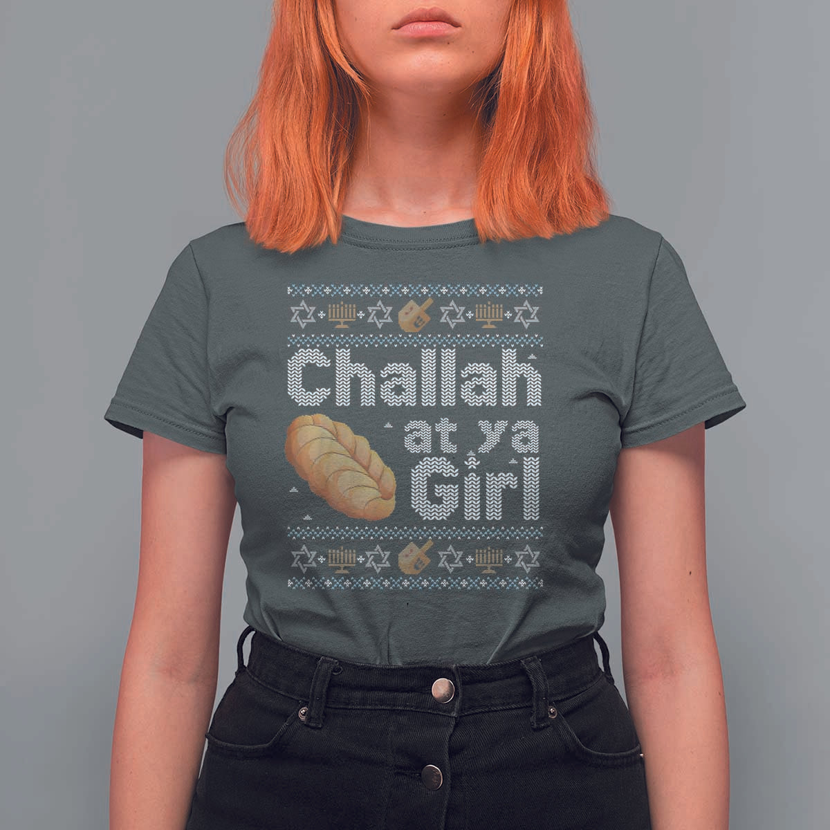 Funny Hanukkah T Shirt For Women Challah At Ya Girl Jewish Holiday - Wonder Print Shop