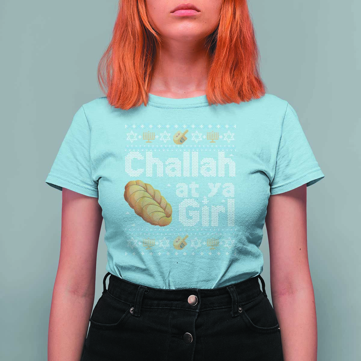 Funny Hanukkah T Shirt For Women Challah At Ya Girl Jewish Holiday - Wonder Print Shop