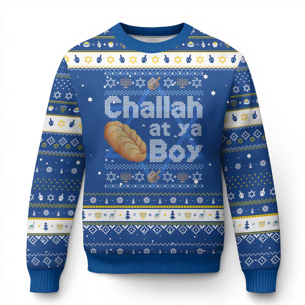 Funny Chanukah Hanukkah Ugly Sweater Challah At Ya Boy Jewish Holiday - Wonder Print Shop
