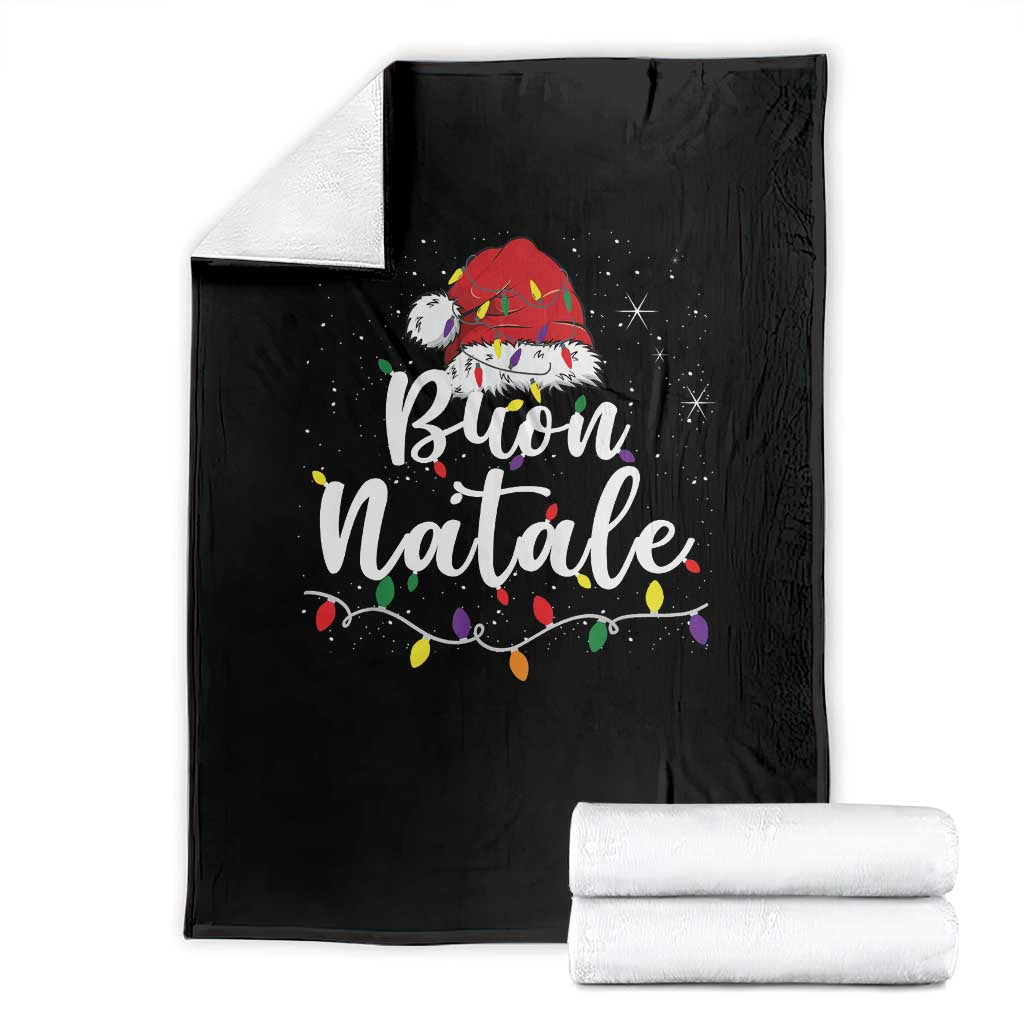 Funny Buon Natale Throw Blanket Italian Christmas Italy Pride Santa Hat - Wonder Print Shop