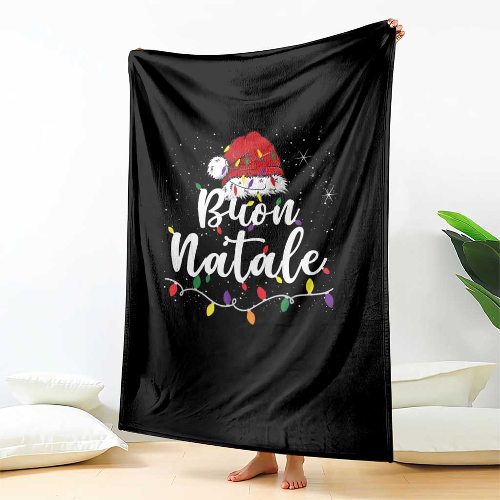 Funny Buon Natale Throw Blanket Italian Christmas Italy Pride Santa Hat - Wonder Print Shop