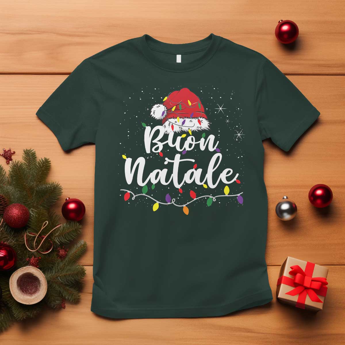 Funny Buon Natale T Shirt Italian Christmas Italy Pride Santa Hat - Wonder Print Shop