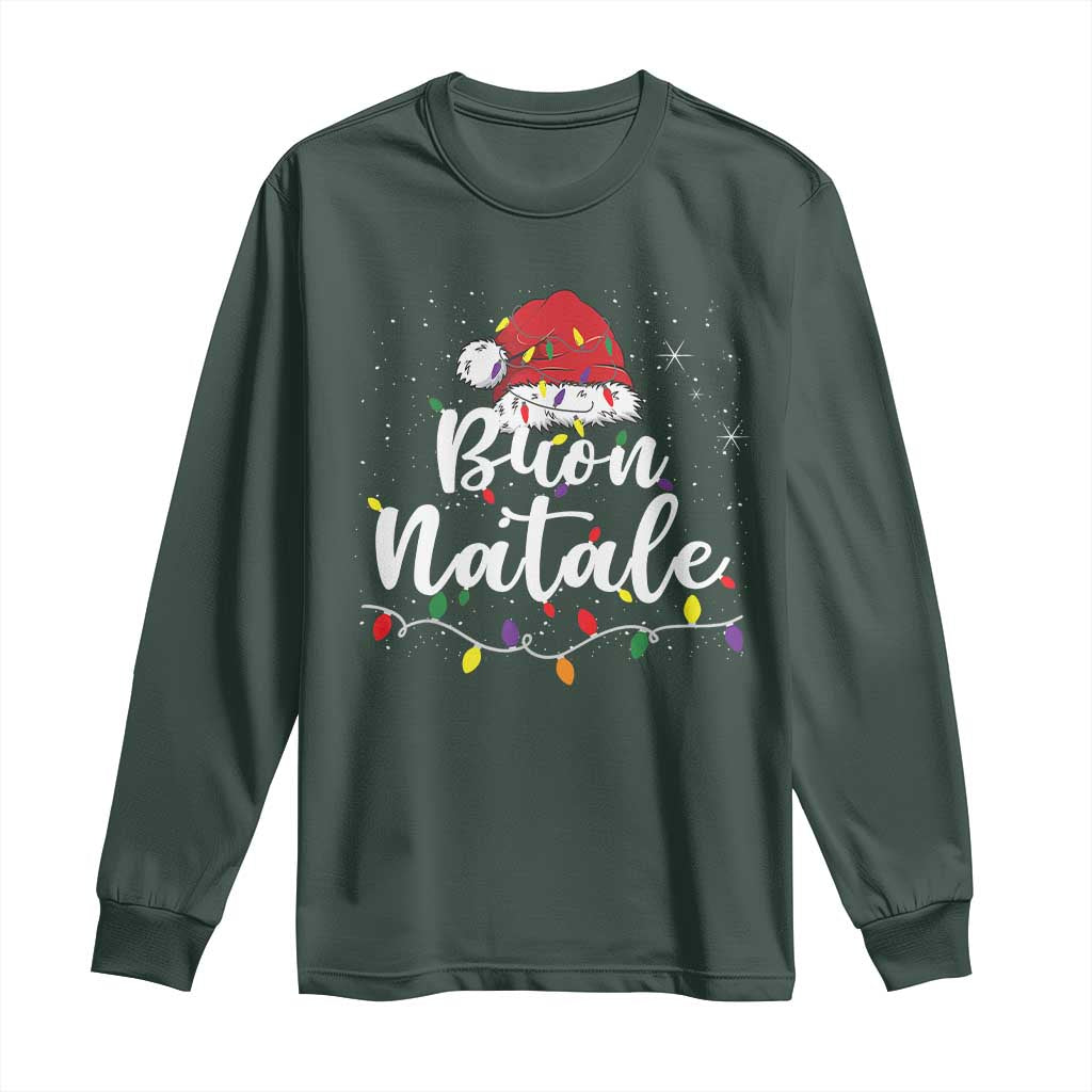 Funny Buon Natale Long Sleeve Shirt Italian Christmas Italy Pride Santa Hat