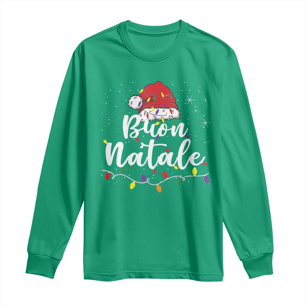 Funny Buon Natale Long Sleeve Shirt Italian Christmas Italy Pride Santa Hat