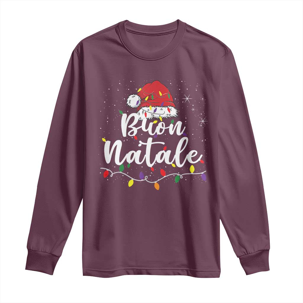 Funny Buon Natale Long Sleeve Shirt Italian Christmas Italy Pride Santa Hat