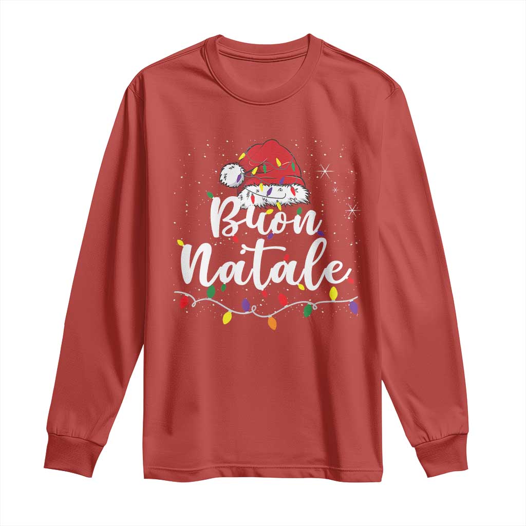 Funny Buon Natale Long Sleeve Shirt Italian Christmas Italy Pride Santa Hat