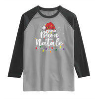 Funny Buon Natale Raglan Shirt Italian Christmas Italy Pride Santa Hat - Wonder Print Shop