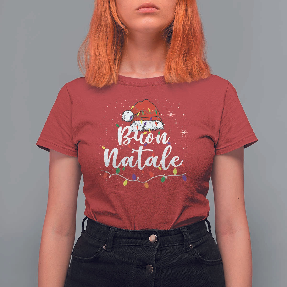 Funny Buon Natale T Shirt For Women Italian Christmas Italy Pride Santa Hat - Wonder Print Shop