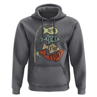 Funny Here Fishy Fishy Retro Fisherman Hoodie