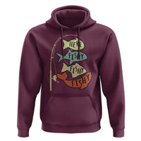 Funny Here Fishy Fishy Retro Fisherman Hoodie