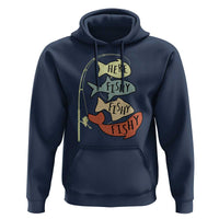 Funny Here Fishy Fishy Retro Fisherman Hoodie