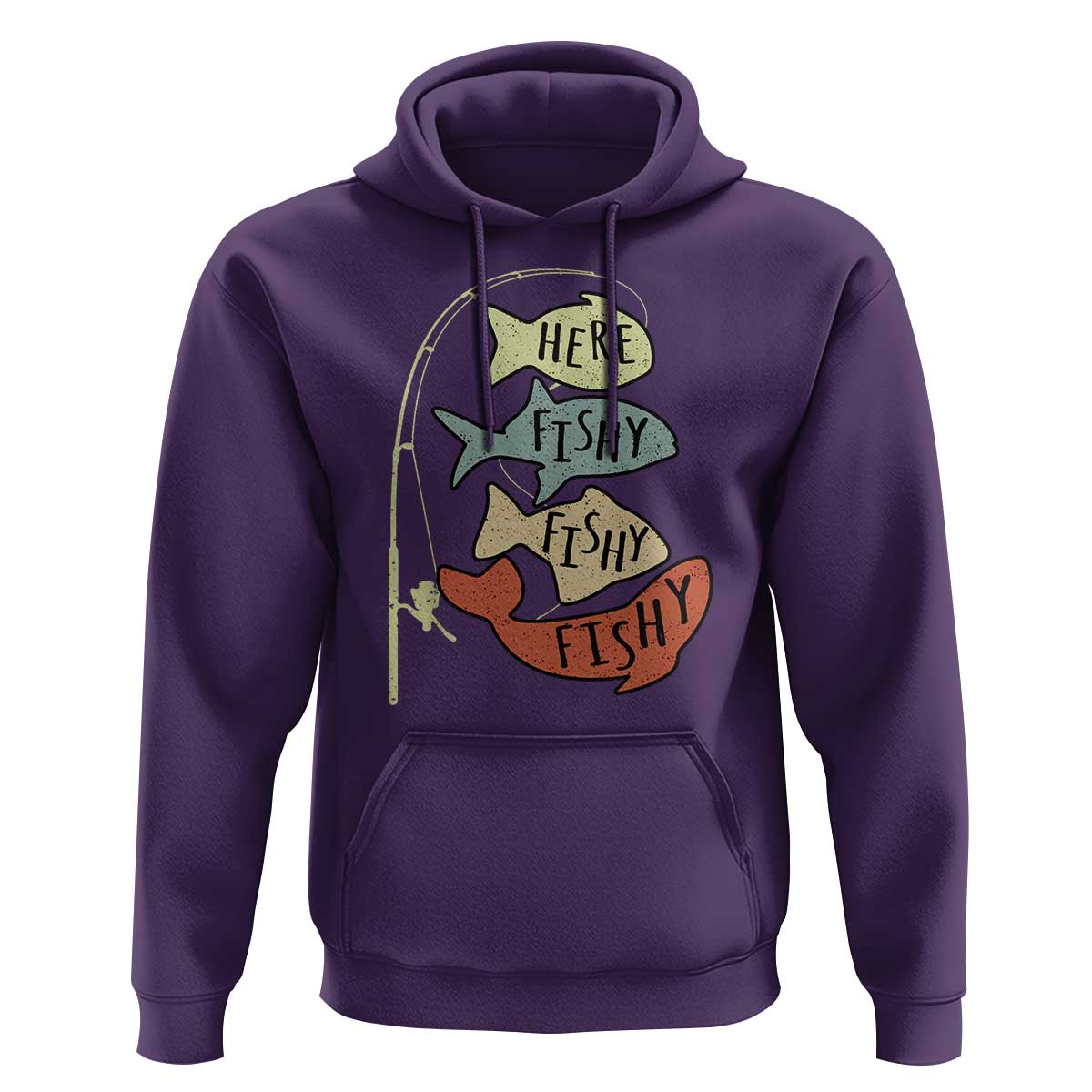 Funny Here Fishy Fishy Retro Fisherman Hoodie