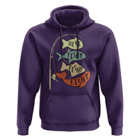 Funny Here Fishy Fishy Retro Fisherman Hoodie