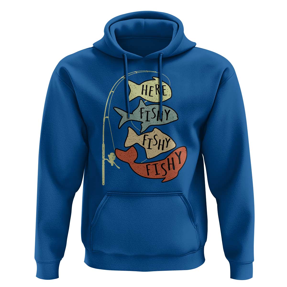 Funny Here Fishy Fishy Retro Fisherman Hoodie