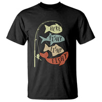 Funny Here Fishy Fishy Retro Fisherman T Shirt - Wonder Print Shop