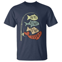 Funny Here Fishy Fishy Retro Fisherman T Shirt - Wonder Print Shop