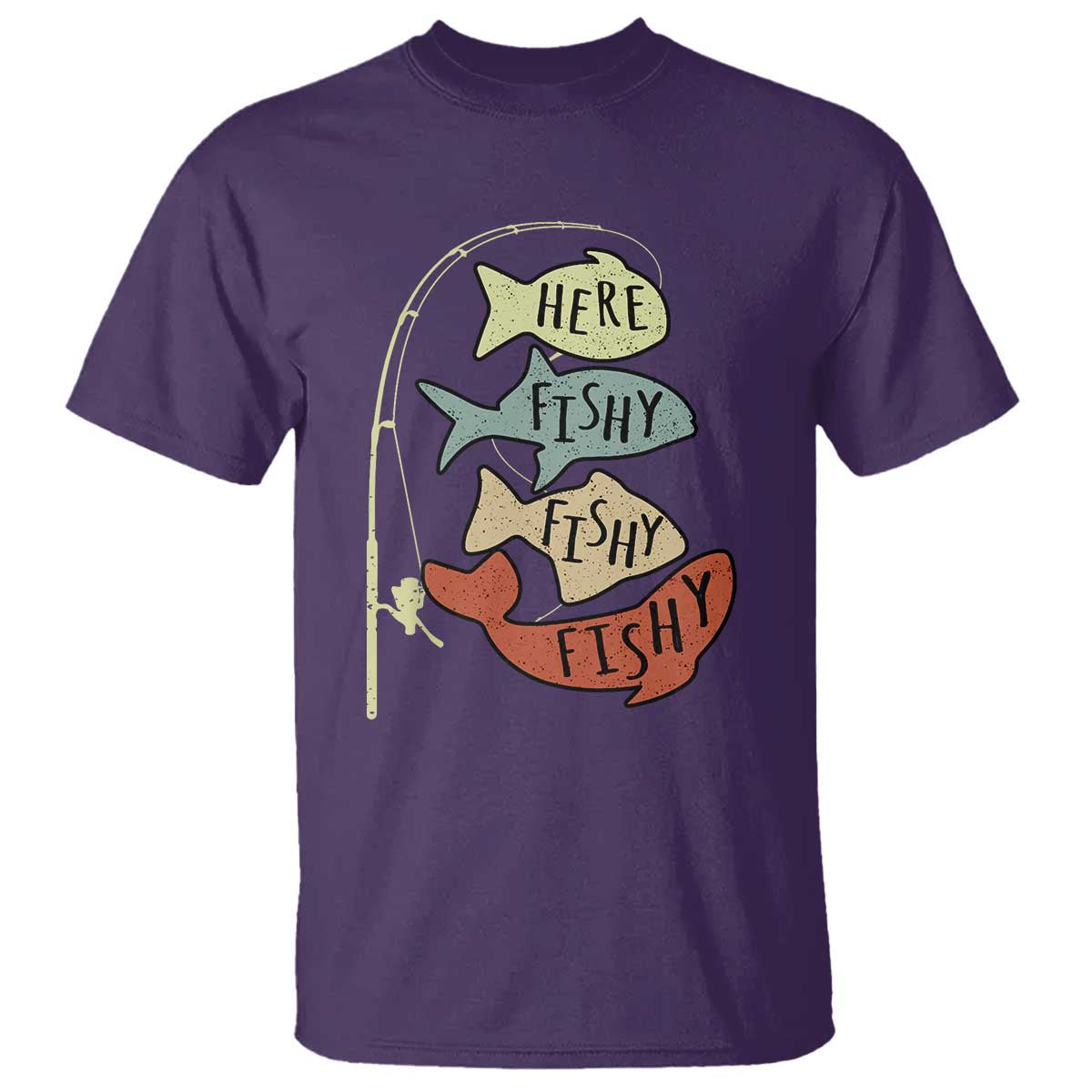 Funny Here Fishy Fishy Retro Fisherman T Shirt - Wonder Print Shop