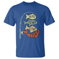 Funny Here Fishy Fishy Retro Fisherman T Shirt - Wonder Print Shop