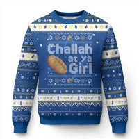 Funny Chanukah Hanukkah Ugly Sweater Challah At Ya Girl Jewish Holiday - Wonder Print Shop