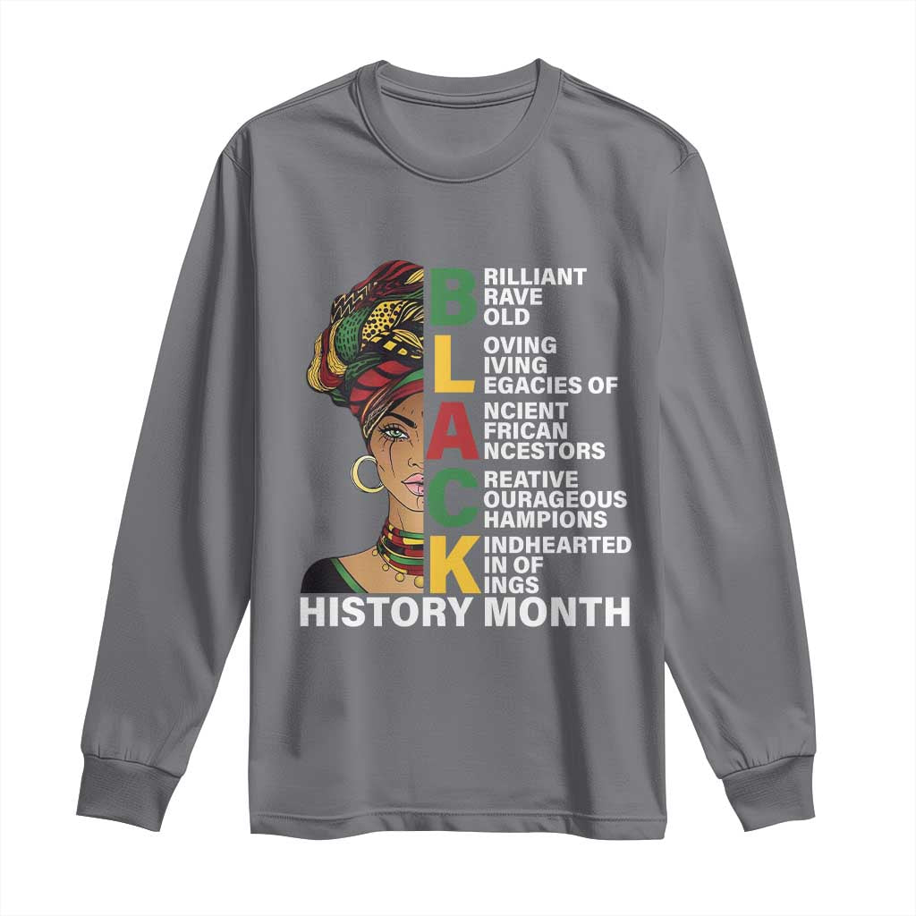 Black History Month Brilliant Brave Bold Long Sleeve Shirt African American Pride