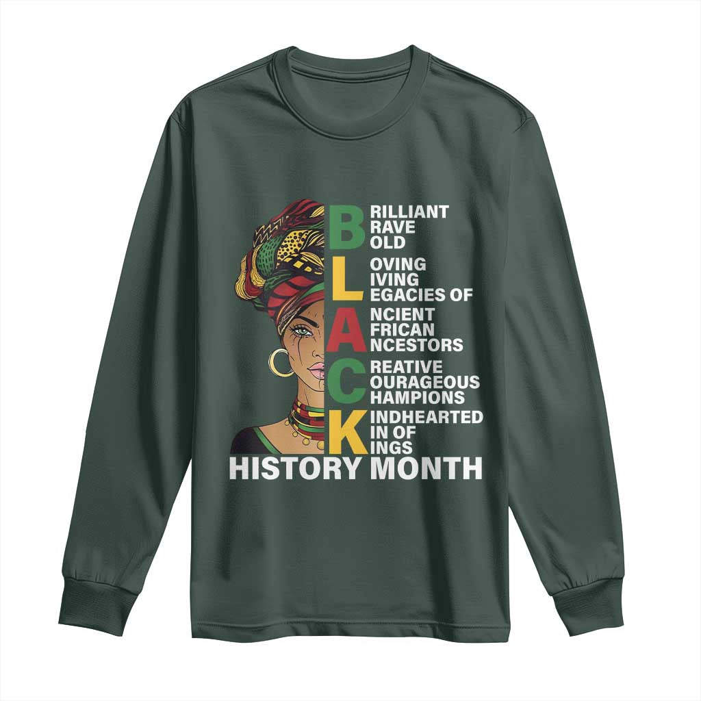Black History Month Brilliant Brave Bold Long Sleeve Shirt African American Pride