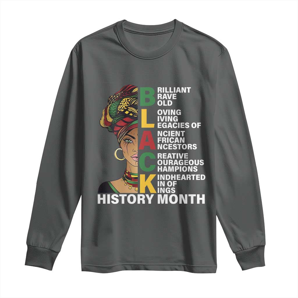 Black History Month Brilliant Brave Bold Long Sleeve Shirt African American Pride