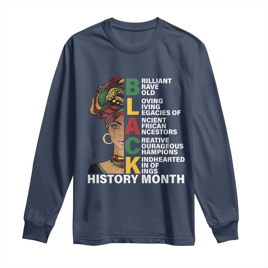 Black History Month Brilliant Brave Bold Long Sleeve Shirt African American Pride