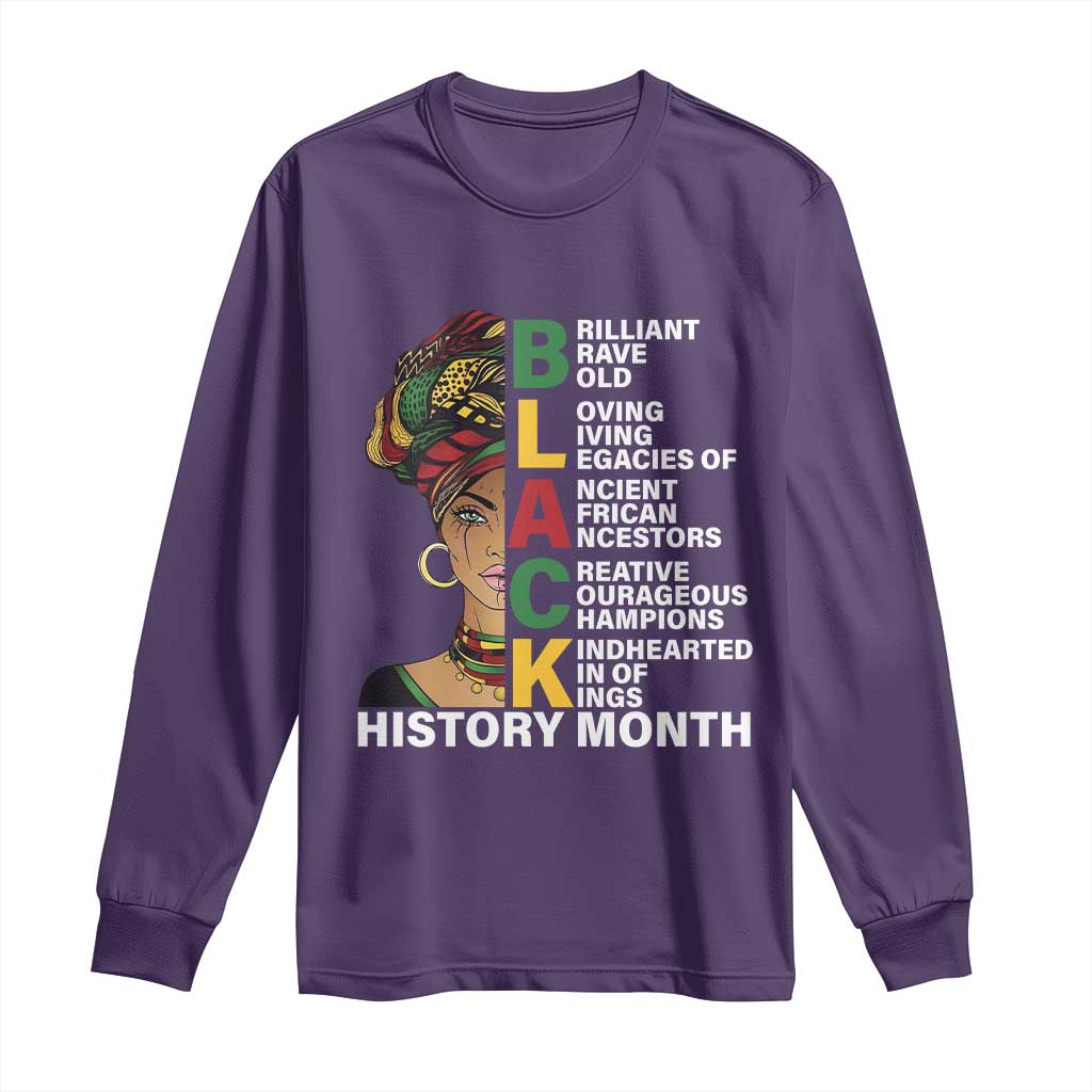 Black History Month Brilliant Brave Bold Long Sleeve Shirt African American Pride