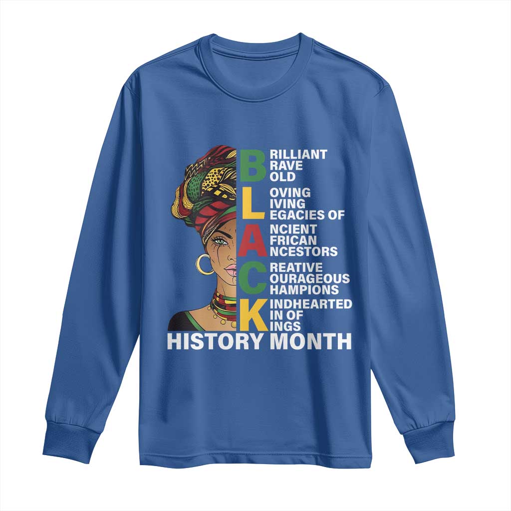 Black History Month Brilliant Brave Bold Long Sleeve Shirt African American Pride