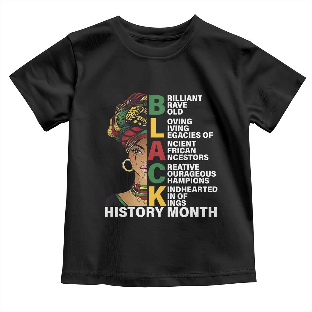 Black History Month Brilliant Brave Bold Toddler T Shirt African American Pride