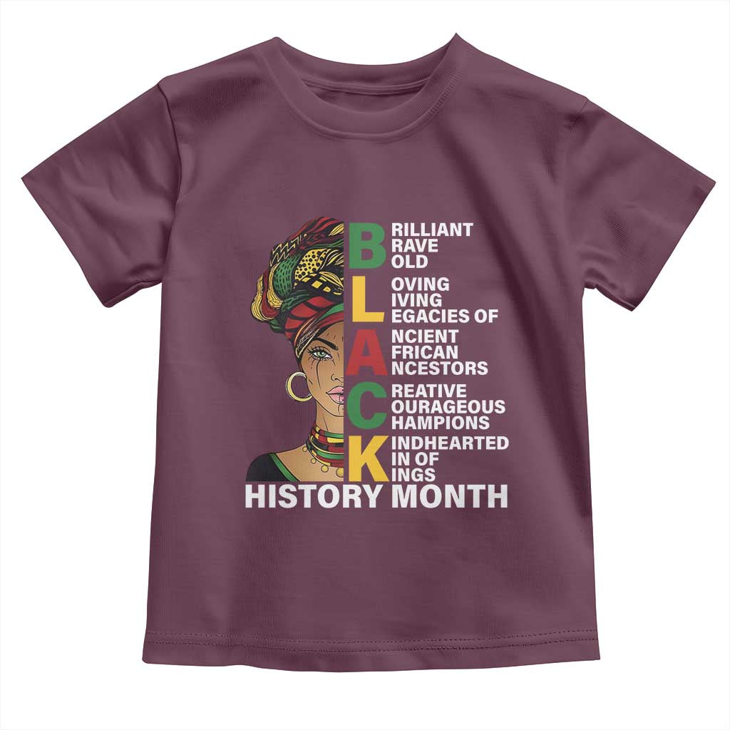 Black History Month Brilliant Brave Bold Toddler T Shirt African American Pride