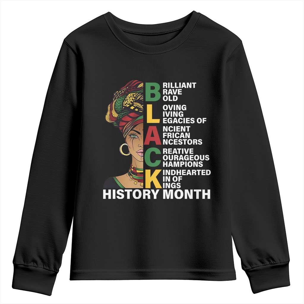 Black History Month Brilliant Brave Bold Youth Sweatshirt African American Pride