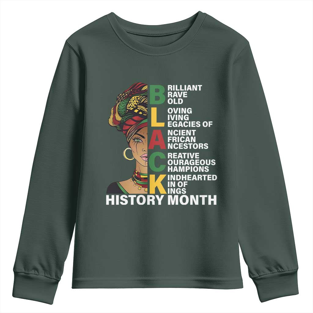 Black History Month Brilliant Brave Bold Youth Sweatshirt African American Pride