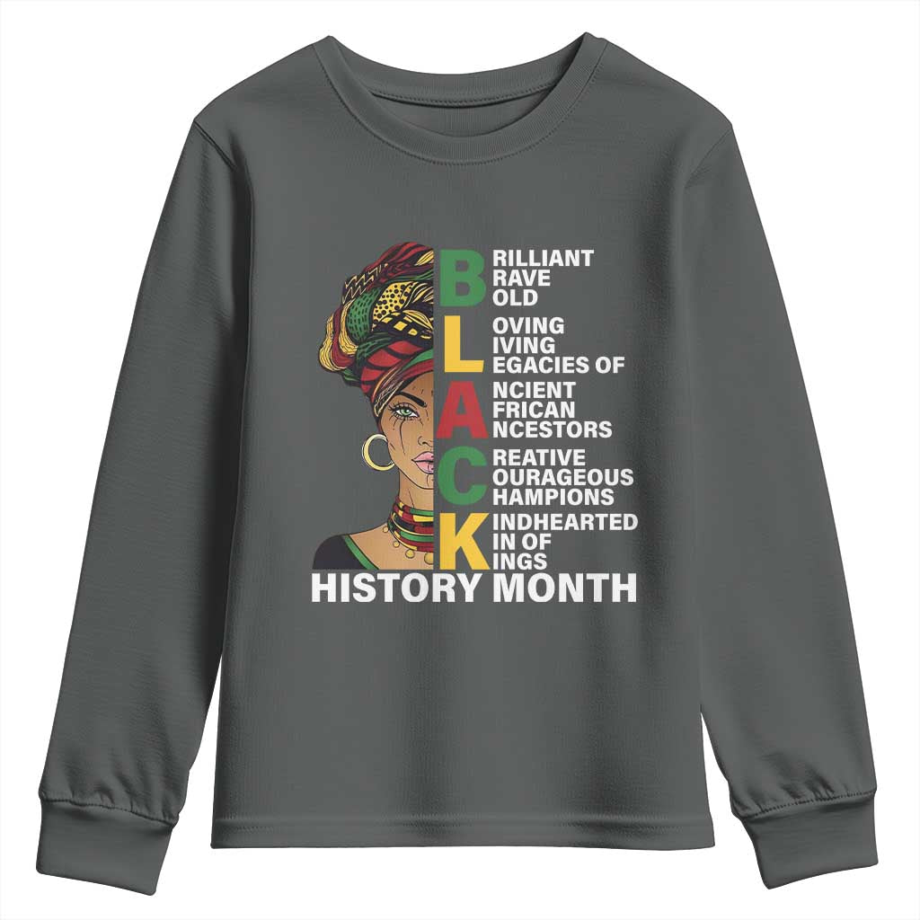 Black History Month Brilliant Brave Bold Youth Sweatshirt African American Pride