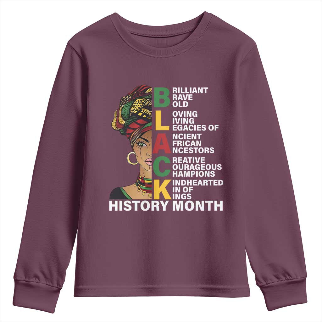 Black History Month Brilliant Brave Bold Youth Sweatshirt African American Pride