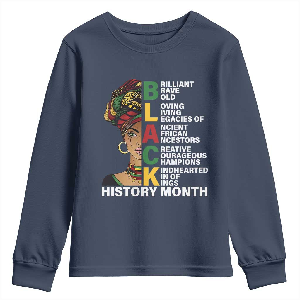 Black History Month Brilliant Brave Bold Youth Sweatshirt African American Pride