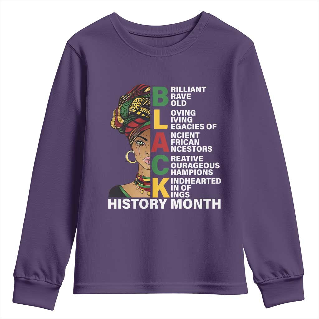 Black History Month Brilliant Brave Bold Youth Sweatshirt African American Pride
