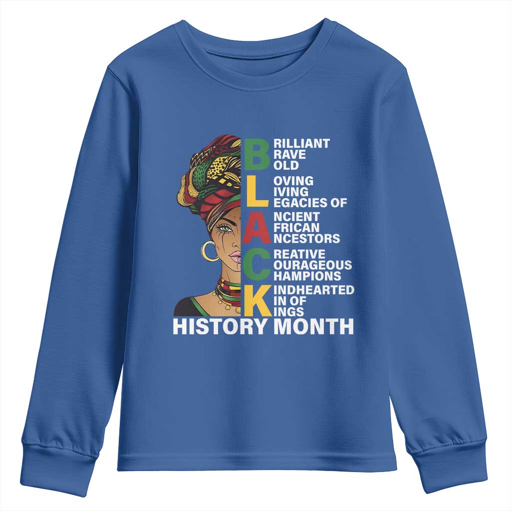 Black History Month Brilliant Brave Bold Youth Sweatshirt African American Pride