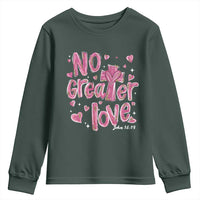 Christian Religious God Valentine's Day Youth Sweatshirt No Greater Love Bible Verse