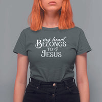 My Heart Belongs To Jesus T Shirt For Women Christian Religious God Valentine's Day
