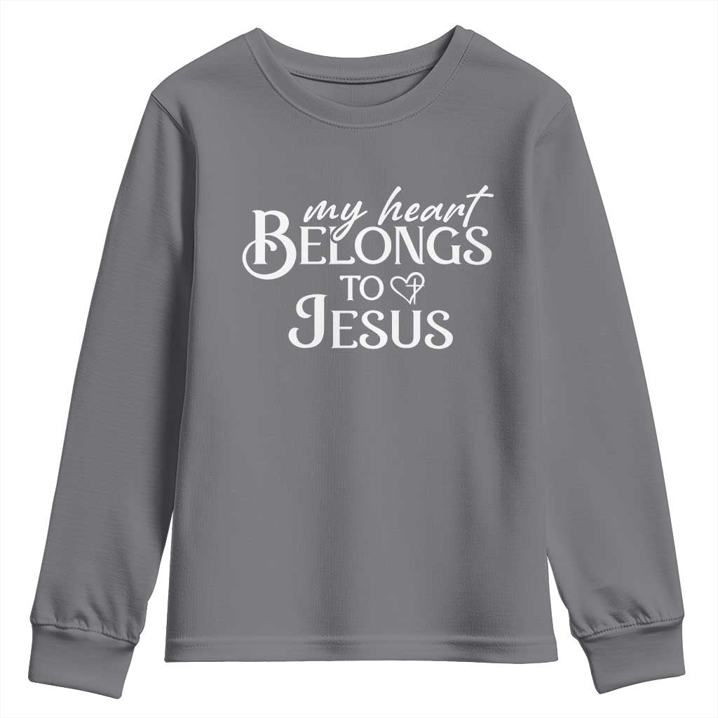 My Heart Belongs To Jesus Youth Sweatshirt Christian Religious God Valentine's Day