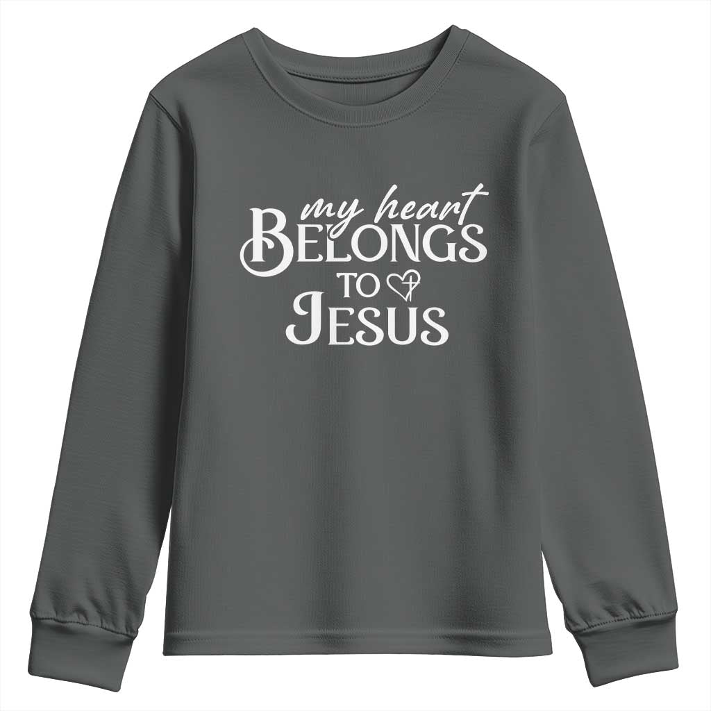 My Heart Belongs To Jesus Youth Sweatshirt Christian Religious God Valentine's Day