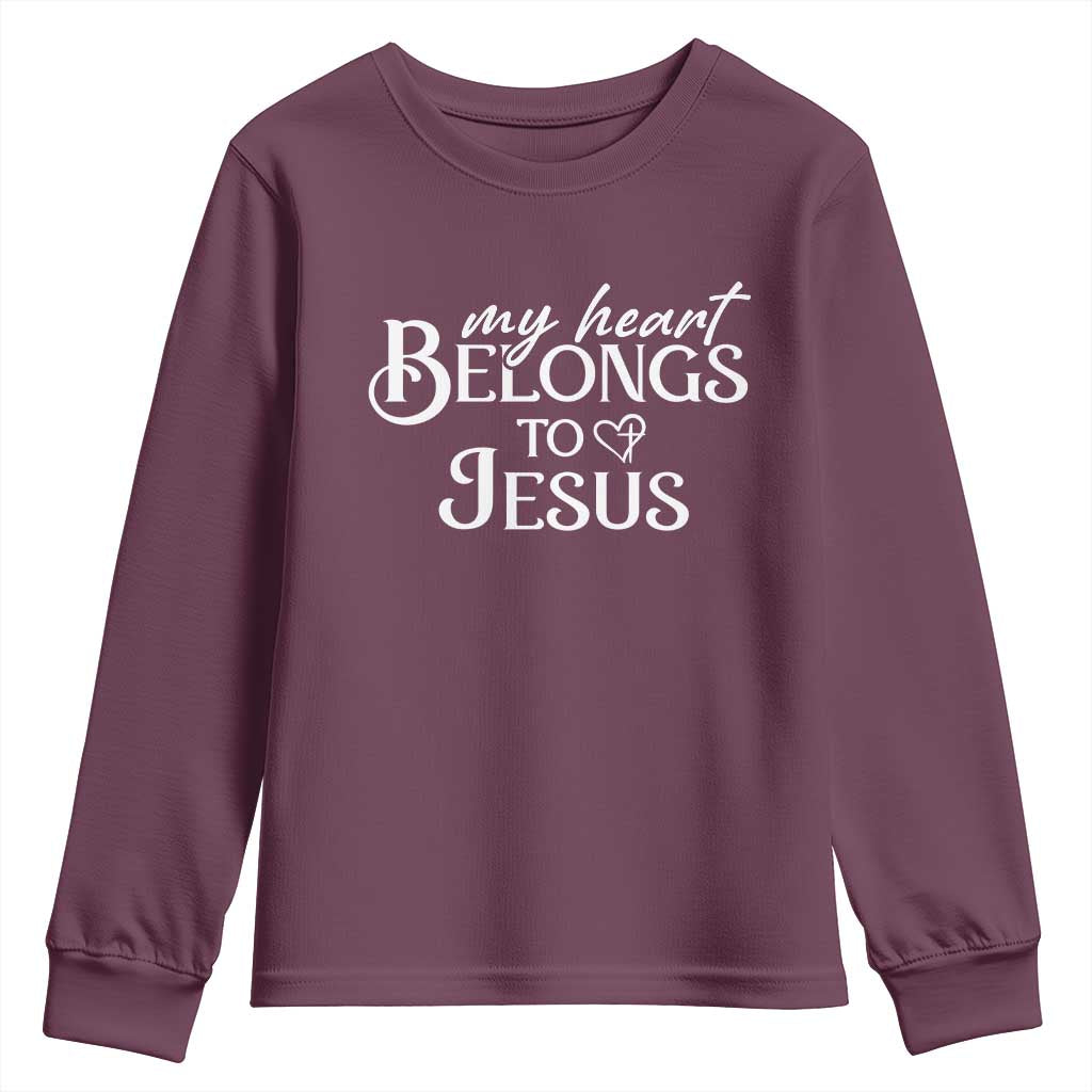 My Heart Belongs To Jesus Youth Sweatshirt Christian Religious God Valentine's Day